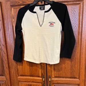 Polo by Ralph Lauren Black and Cream Long Sleeve Tee